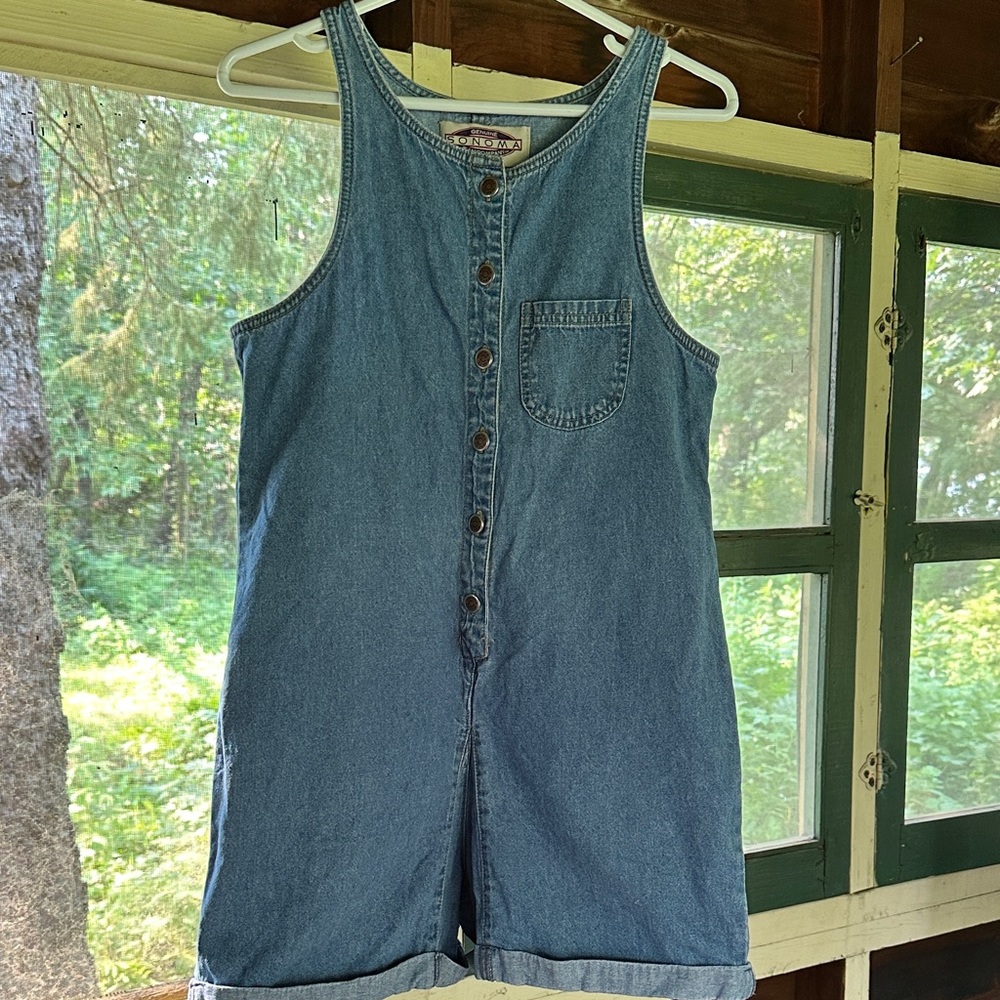 Y2K Momcore Sleeveless Denim Romper Jumper Overalls S